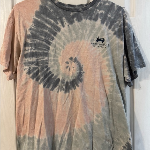 Simply Southern Tops - Simply Southern Tie-Dye Short Sleeve Tee - Pink & Gray